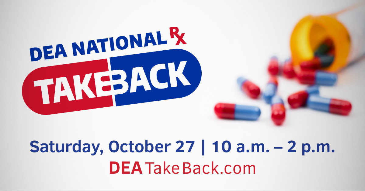 National Drug Take Back Day – Saturday, October 27, 2018 10 am to 2 pm